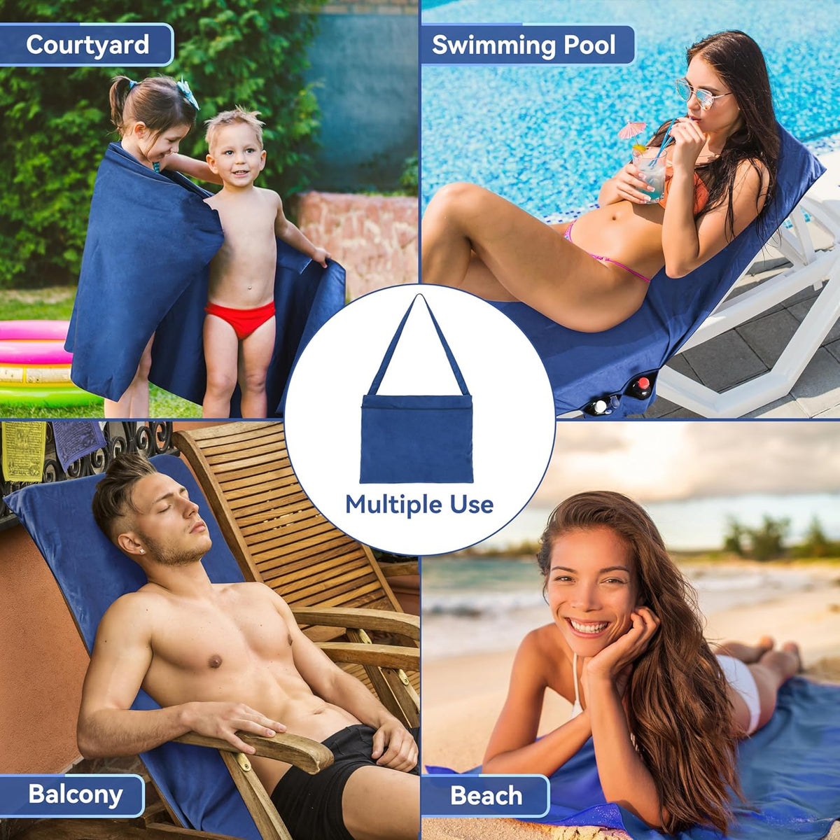 🏖️🌞 Rankšluostis deginimuisi maišelyje su kišenėmis daiktams susidėti💦-LT