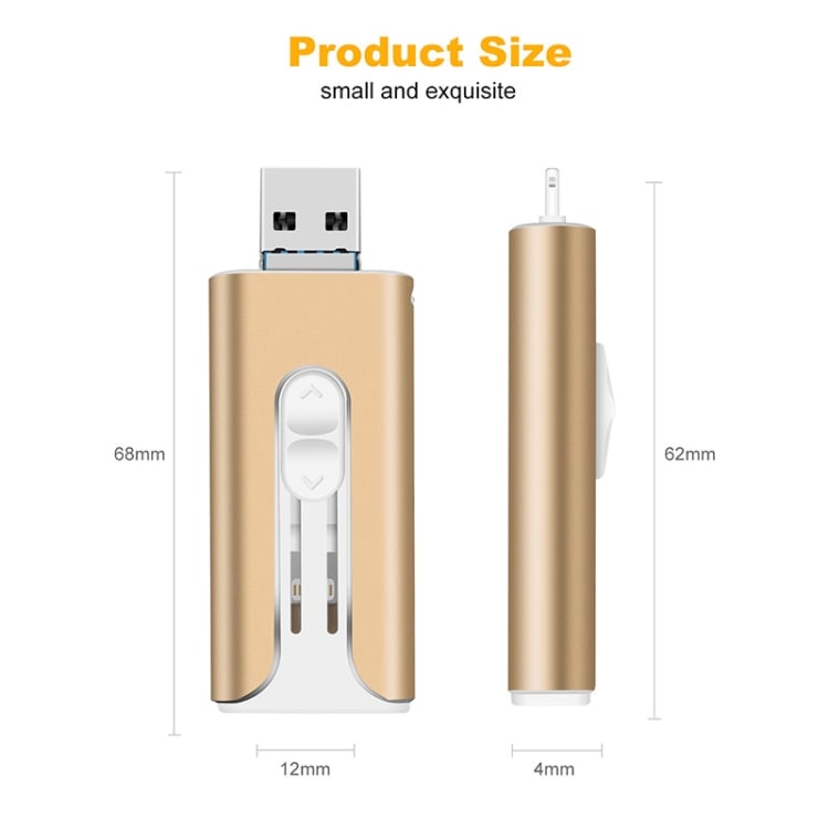 32~256GB Micro USB + 8 ακίδων + USB 3.0 4 σε 1 Κινητό τηλέφωνο υπολογιστής U-Disk-GR