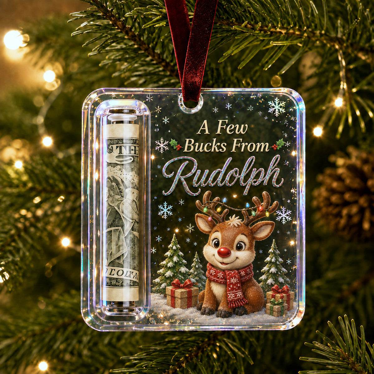 🔥ZADNJI DAN 50 % POPUSTA - 🎄Božični okrasek za denar - Naj se denar počuti kot pravo božično darilo💵-SI