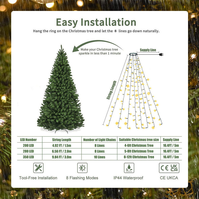 🎄 Φωτιστικό LED για χριστουγεννιάτικο δέντρο σε σχήμα πεντάκτινου αστεριού 🎄-GR