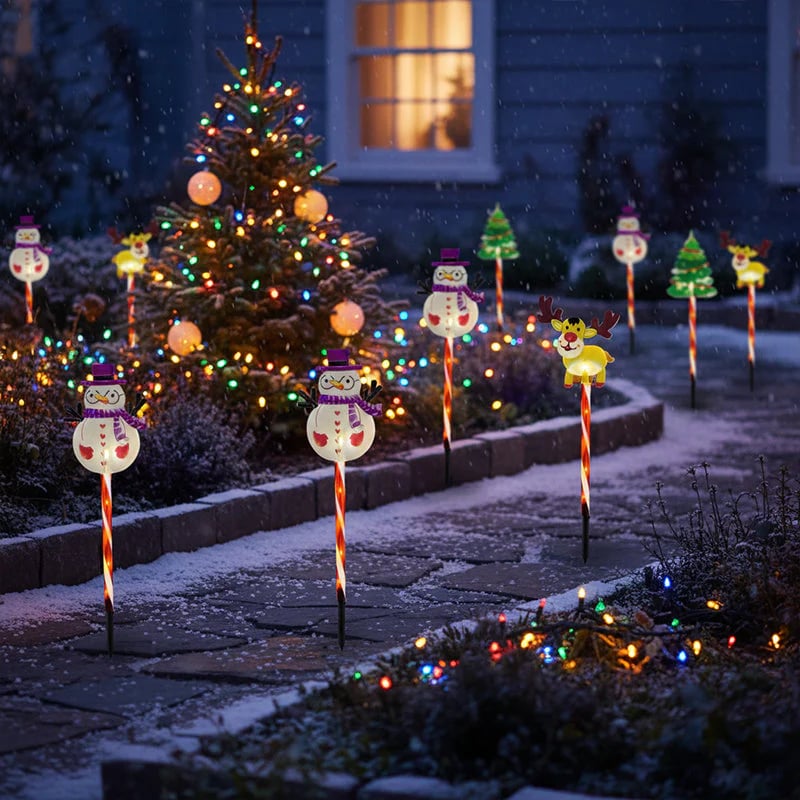 🎄🎁Συσκευασία 6 κινούμενων χριστουγεννιάτικων φωτιστικών-GR