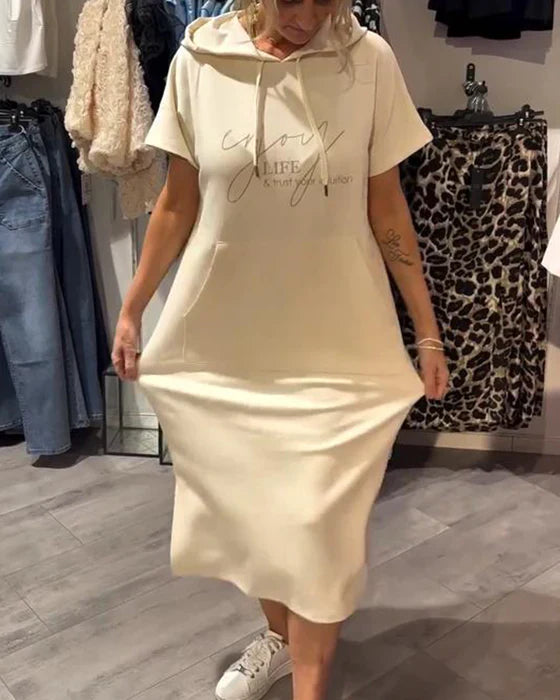 💥🔥👗[S-5XL] Νέο καλοκαιρινό φόρεμα φούτερ μεγάλου μεγέθους, άνετο και αναπνεύσιμο, σε φαρδύ, φαρδύ στυλ για το καλοκαίρι του 2025-GR