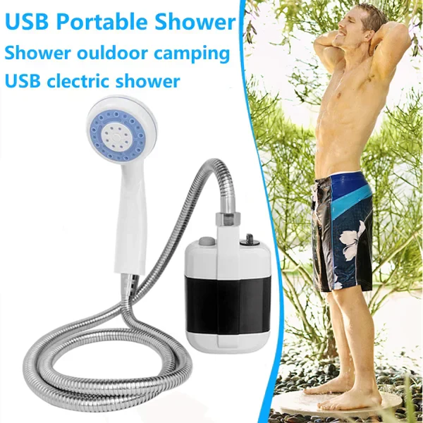 🚿Nešiojamas lauko dušas su USB jungtimiKiekis-LT